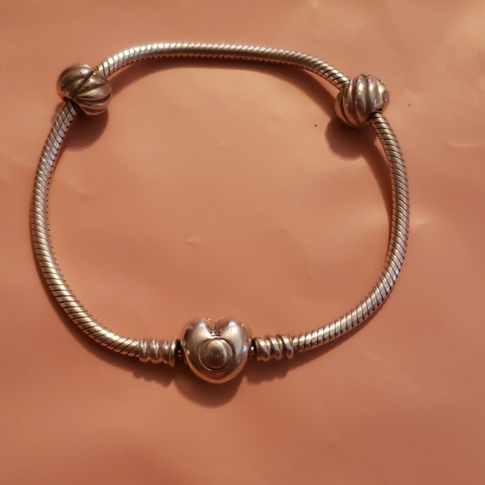 Pandora Moments Heart Clasp Snake Chain Bracelet